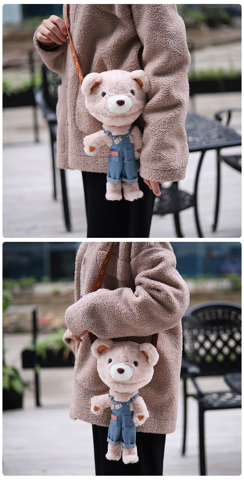 Neo Blythe Doll Bear Satchel Outfit with Overall 2