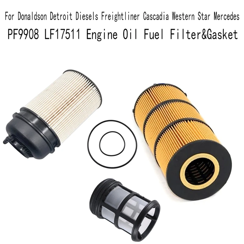 

PF9908 LF17511 масляный топливный фильтр двигателя и прокладка для Donaldson Детройт дизельный Freightliner Cascadia Western Star Mercedes