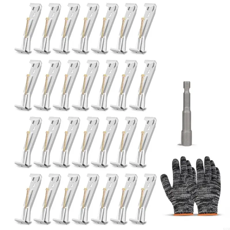 Q1FD 28pcs Concealed Gutter Hangers 5 Inch Sturdy Brackets With Easy Installation