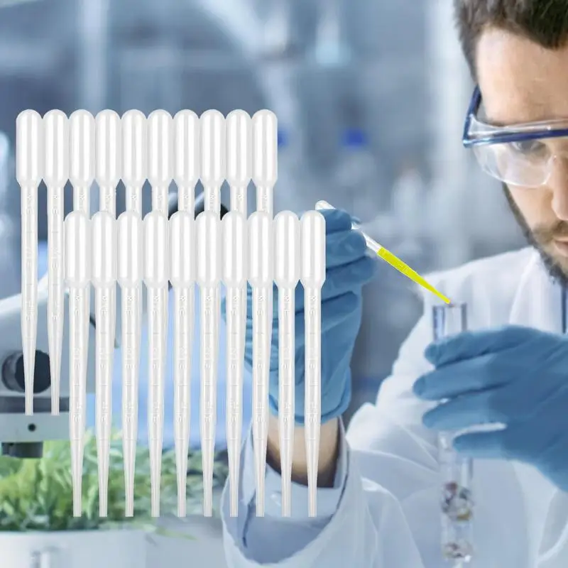 

100PCS 1/2/3/5ML Disposable Plastic Eye Dropper Transfer Graduated Pipettes Office Lab Experiment Supplies