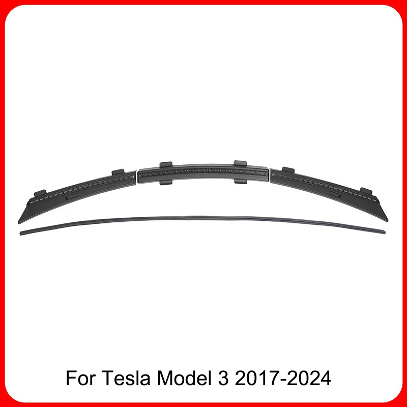 thumbnail image 1 of Para Tesla Model Y 2021-2024 Cubierta de chasis frontal impermeable Tira de agua Modelo 3 Cubierta protectora de entrada de aire del maletero Tira impermeable, 1 of 5