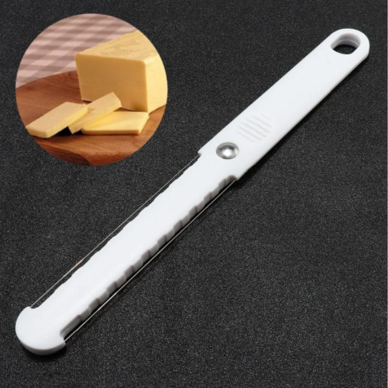 New Cheese Butter Slicer Pissza Knife Sharp Cutter Soft Handle Cutter White Useful Kitchen Cheese Tool Household Cook Supplies