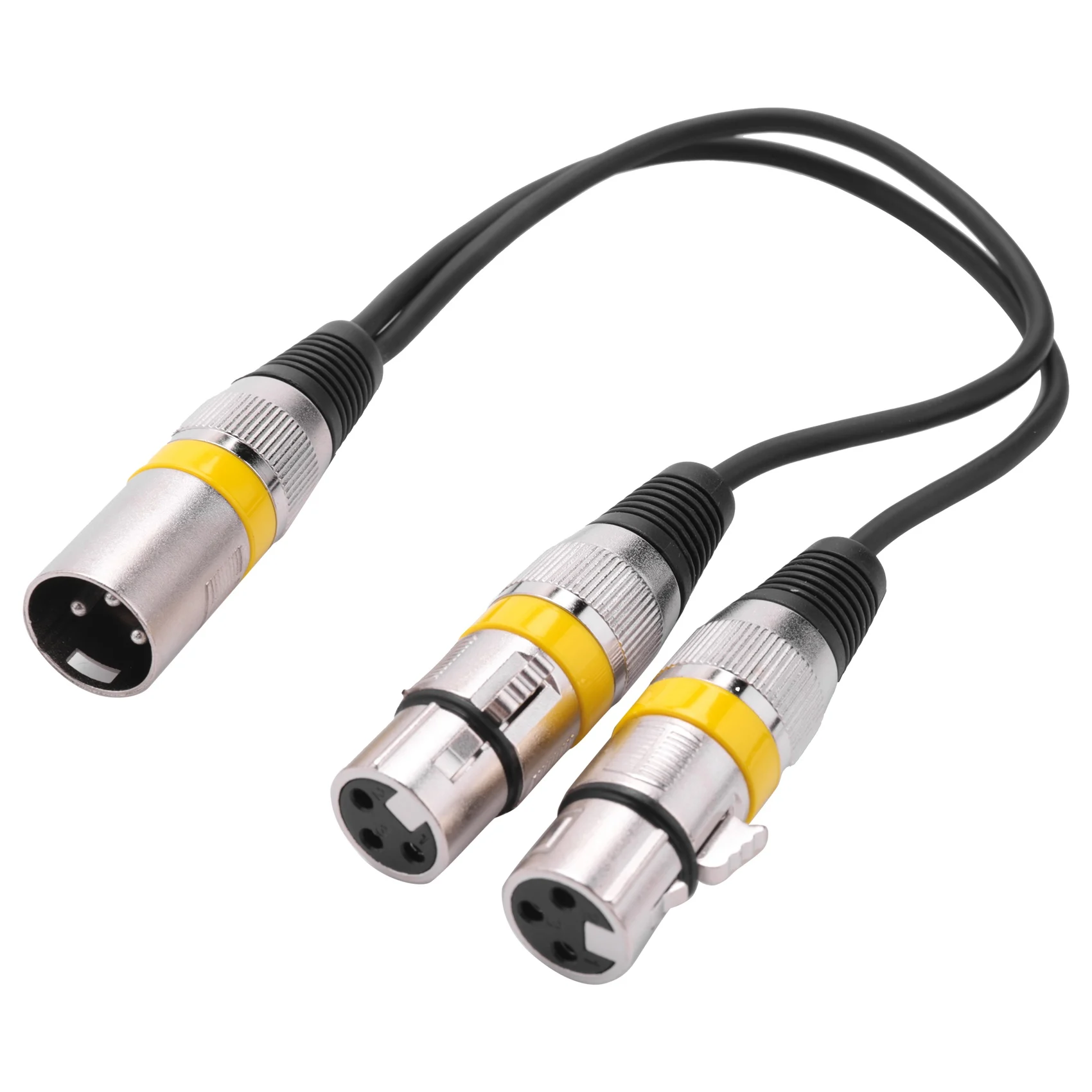 30Cm 3Pin Xlr Male to 2 Xlr Female Audio Extension Cable Y Splitter for Mic Mixer Recorder Dj Cable