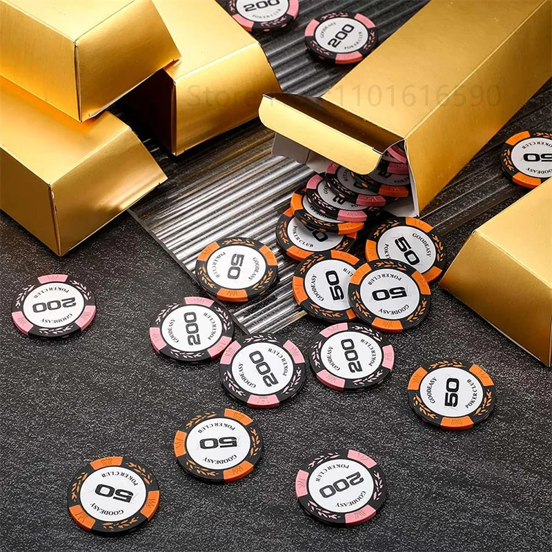 24/100 Pieces Gold Bars Fake Bar Gift Box Golden Party Favor Chocolate Gold  Coins Foil Treasure Brick Paper Boxes For Christmas Party Casino Theme Dec