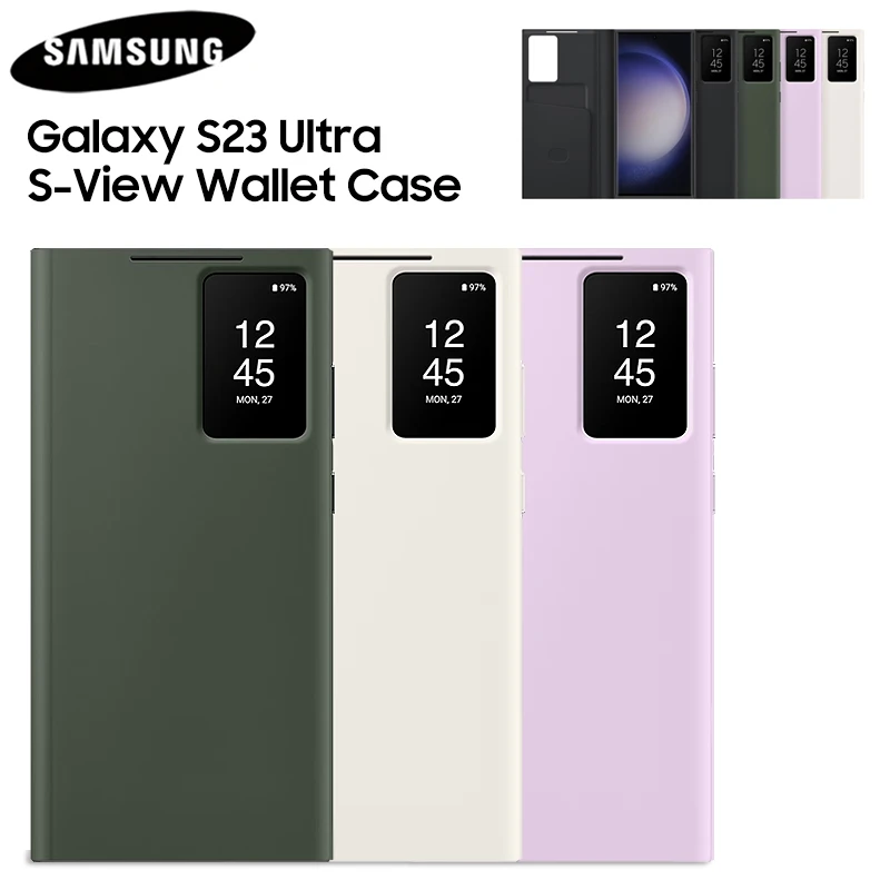 Sociaal Onveilig Psychologisch Original Samsung Smart Clear S-view Wallet Flip Case Cover For Samsung  Galaxy S23ultra 5g S23 Ultra 5g Intelligent Cover - Mobile Phone Cases &  Covers - AliExpress