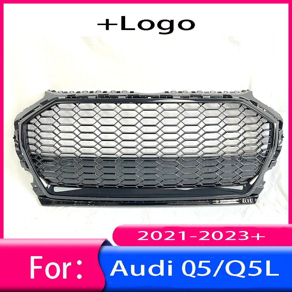 

For Audi Q5/Q5L 2021 2022 2023+ Car Front Bumper Grille Centre Panel Styling Upper Grill (Modify For RSQ5 style)
