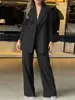 ZANZEA 2PCS Elegant Lapel Neck Long Sleeve Blazer Suits Fashion Autumn Outifit Women OL Work Tracksuit Solid Wide Leg Pants Sets 3