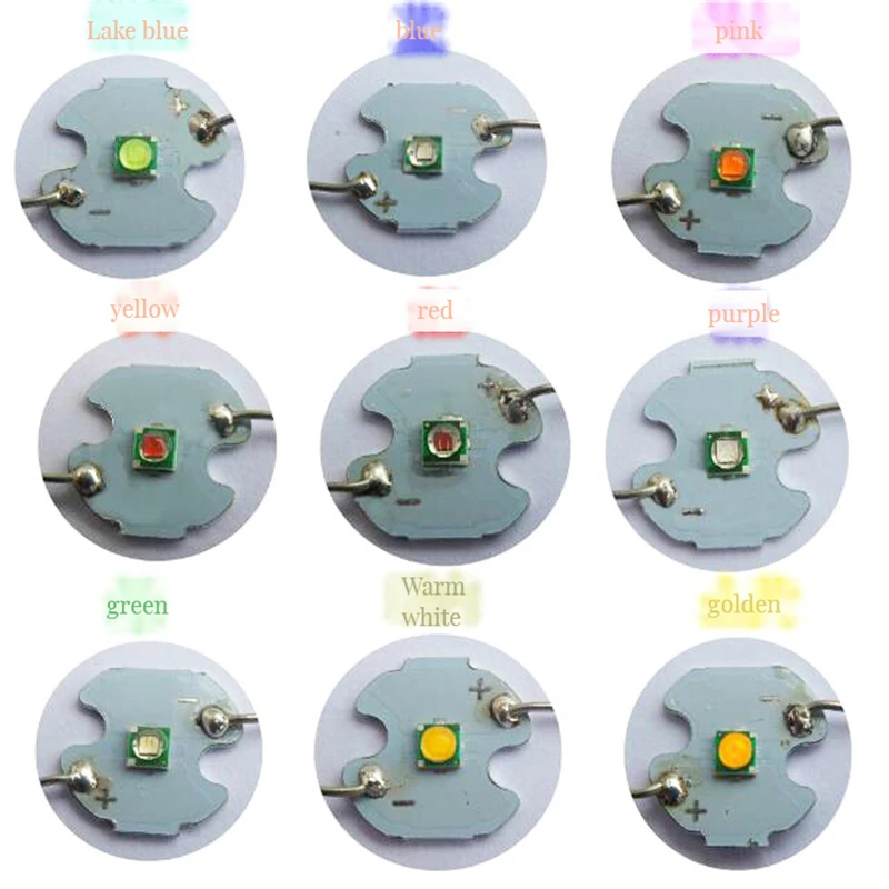 10 pcs 높은 전원 3W LED 칩 3535 XPE 램프 구슬 흰색 빨간색 녹색 파란색 노란색 적외선 수 solder12-20mm LED PCB