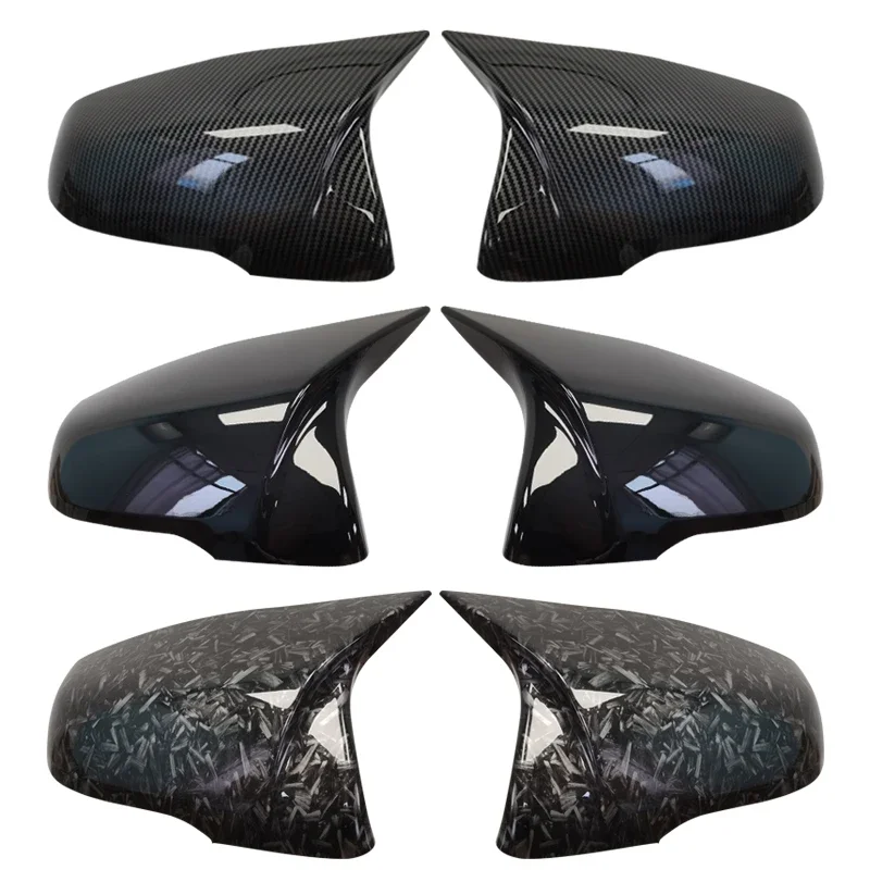 2pcs 광택 블랙 사이드 윙 수정 백미러 커버 캡 BMW X1 F48 X2 F39 Z4 G29 2GT F45 F46 F52 F40 Toyota Supra