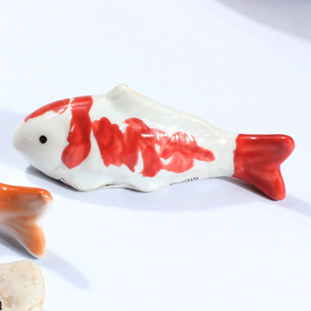 Floating Fish Ornaments Tank Crafts Goldfish Statue Ceramic Figurine Aquarium Decor 2 Pcs fish tank ornaments,fish tank decorations,aquarium ornaments,mini landscape ornaments