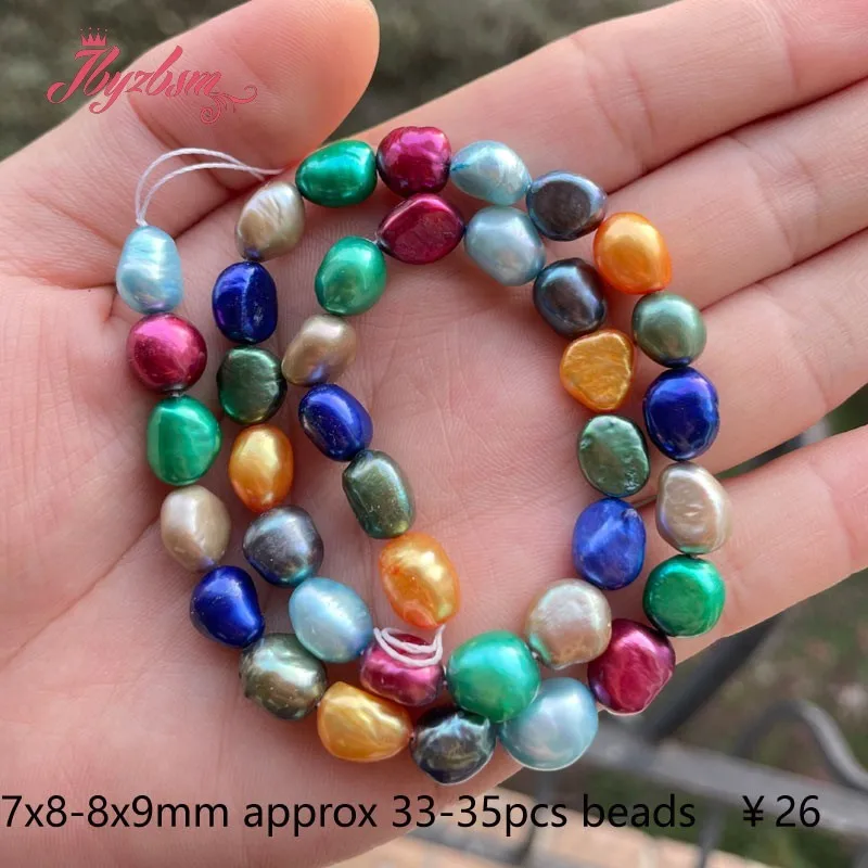 

7x8-8x9mm Irregular Freefrom Freshwater Pearl Beads Natural Stone Beads for DIY Women Bracelets Necklace Jewelry Making 14.5"