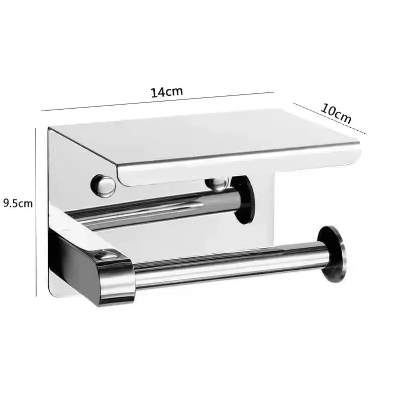 Toilet Paper Holder Toilet Roll Holder 304 Stainless Steel with Phone Shelf