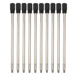 Crystal Pen Refill - Versatile Short Leads for Ballpoint Pens, Blue & Black Ink, Pack of 5/10/20/50, Ideal for School & Office Supplies (10 PCS Black Refills)