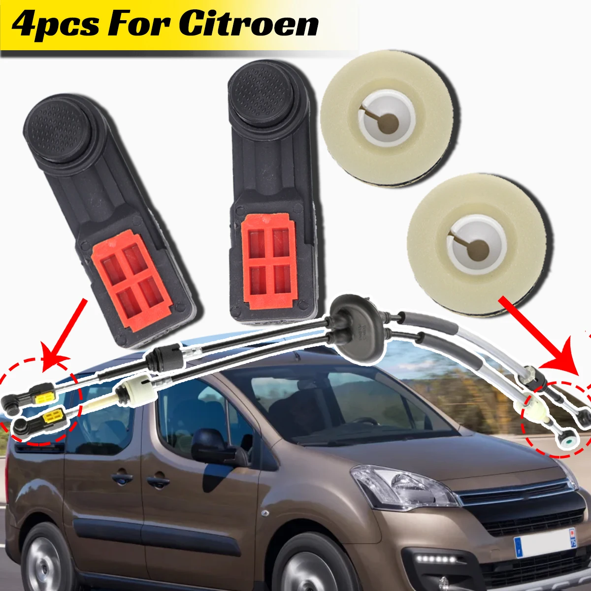 Manual Gear Shift Cable Collet Bushing Shifting Selector Lever Linkage Pivot Trans for Citroen Berlingo Multispace B9 2008 -