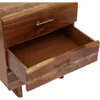 Christopher Knight Home Terrell Handcrafted Boho Acacia Wood 3 Drawer Nightstand, Dark Natural 6