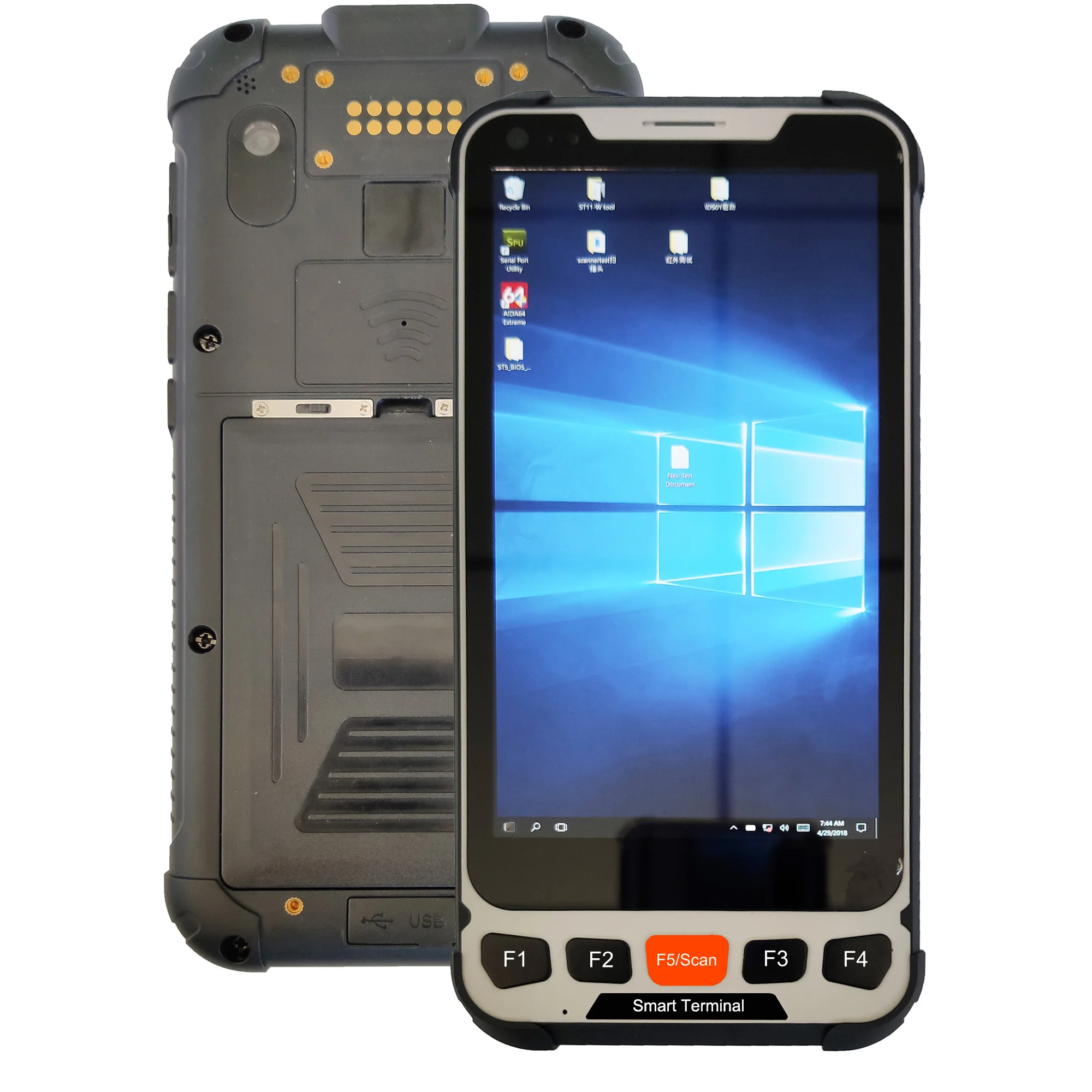 

5.5inch Handheld rugged Mobile computer for Windows 10 with 1D/2D barcode scanner reader 4G LTE PDA NFC reader terminal