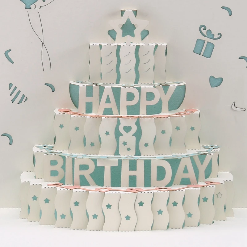 생일 축하 엽서, 인사 선물 카드, 빈 종이, 3D 수제 컷 빈티지 초대장 편지, 맞춤 봉투