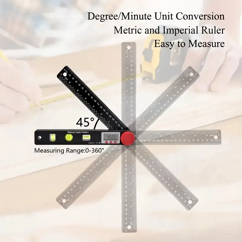 Digital Display Angle Ruler Digital Protractor Ruler Angle Finder Multifunctional Angle Level Ruler Woodworking Measuring Tools 6