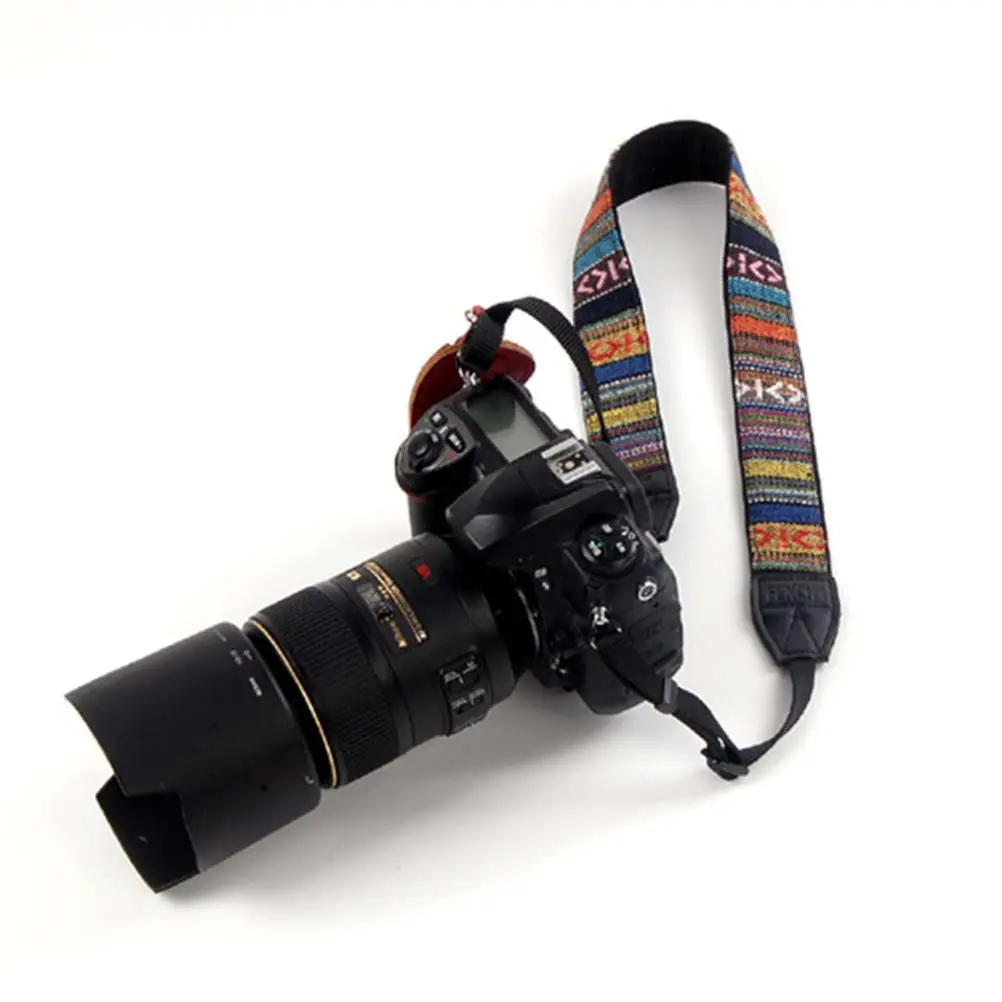 빈티지 스타일 멀티 컬러 카메라 스트랩 프리미엄 코튼 웨빙 부드러운 섬유 표면 DSLR 미러리스 카메라 필드용