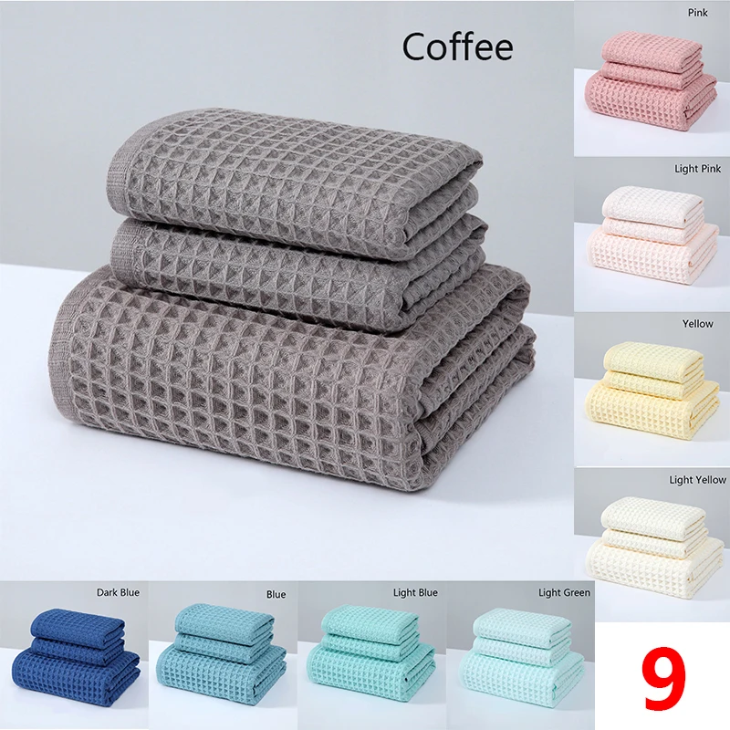 Bath Towel Set 2/4 Pcs 100% Cotton for Adult Children Waffle Towel Soft Highly Absorbent Home Bathroom Washcloth bath towel