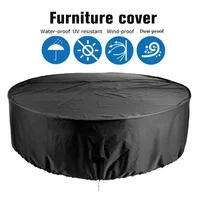 Fire Pit Cover Round Brazier Stove Cover Waterproof Windproof Sun Protection For Outdoor Garden Furniture Sets Muebles De Jardín 2