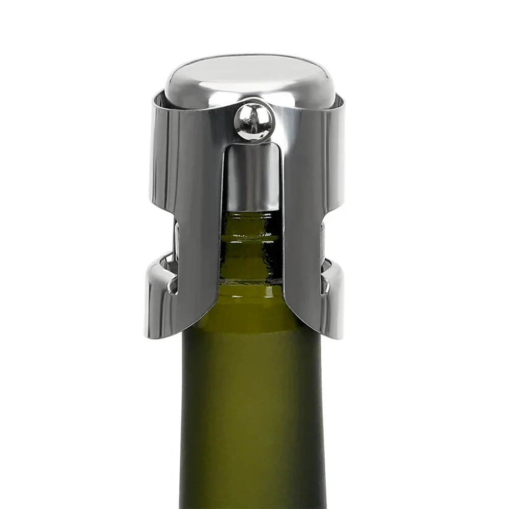 Wine Bottle Stopper Wine Beer Bottle Cork Plug Stainless Steel Champagne Sparkling Stopper Bar Tools 1PC Sealing Bottle Cap