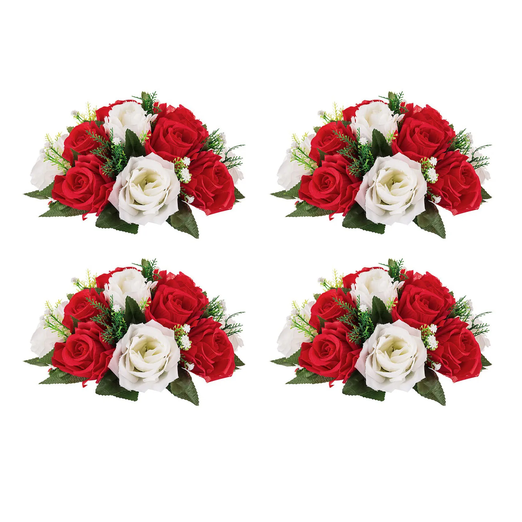 4 Stück künstliche Blumen, Kugel, Tafeldekoration, Rosenkugel für Hochzeit, Blumenarrangements, Blumenstrauß, Party, Heimdekoration – Detail 12