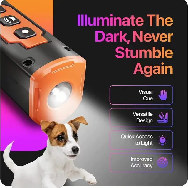 Sf2461e201c35454b85bc625ae383f7e1W.jpg Pet Dog Repeller Ultrasonic Dog Training Device Rechargeable Anti Dog Bark Stop Barking Deterrent Device With LED Flashlight