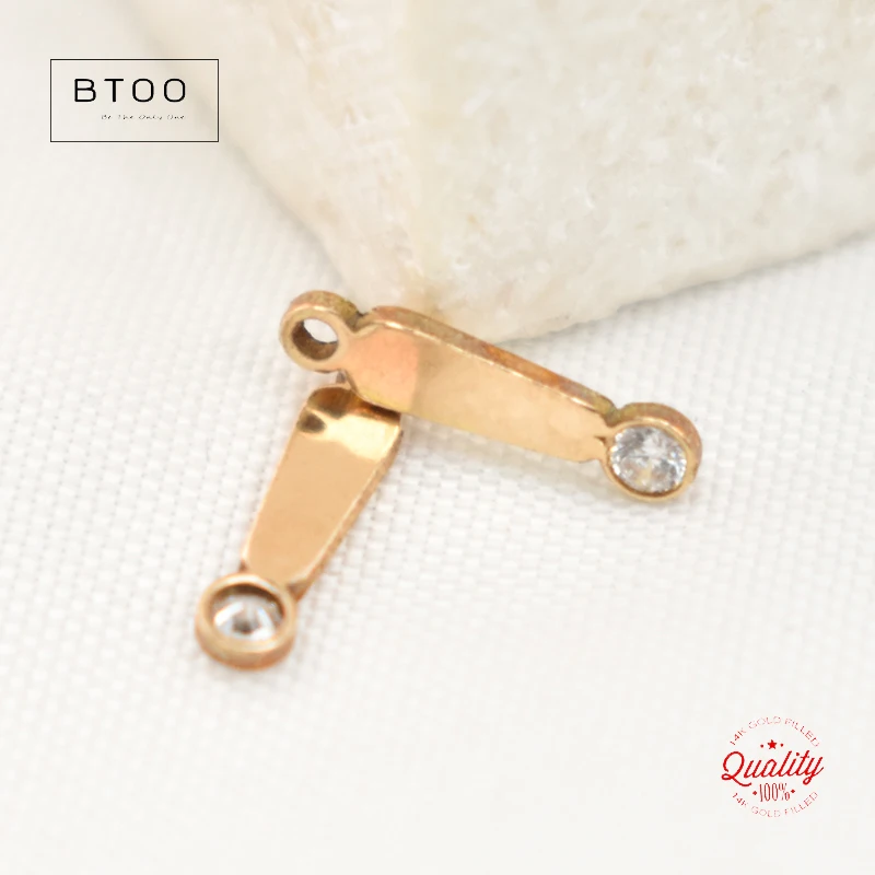 14K Gold Filled Hour Hand Charm Connector Pendant For Bracelet Necklace Earring DIY Jewelry Tarnish Resistant Jewelry Findings