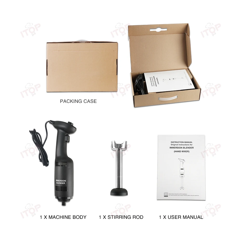 ITOP 270W Immersion Blender Commercial Mixer Handheld Food Mixer Optional Whisk Egg Beater 110V 220V Fixed Speed/Variable Speed 6
