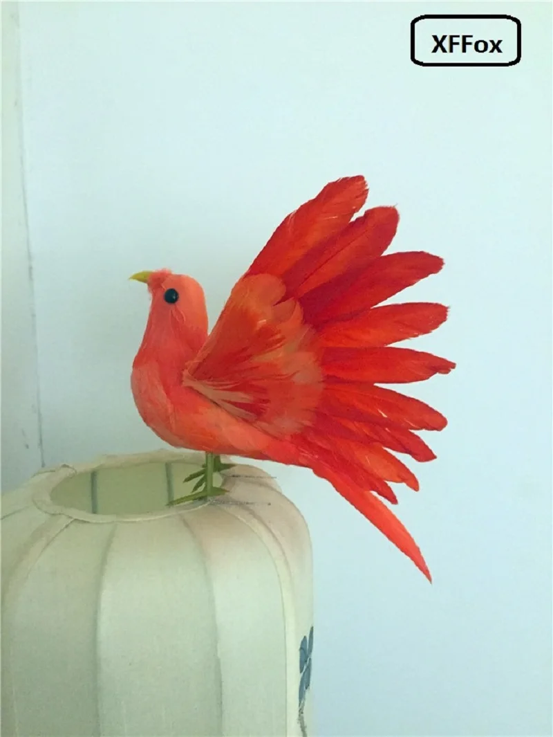 

cute simulation red bird model foam&furs wings bird gift about 20cm xf0578