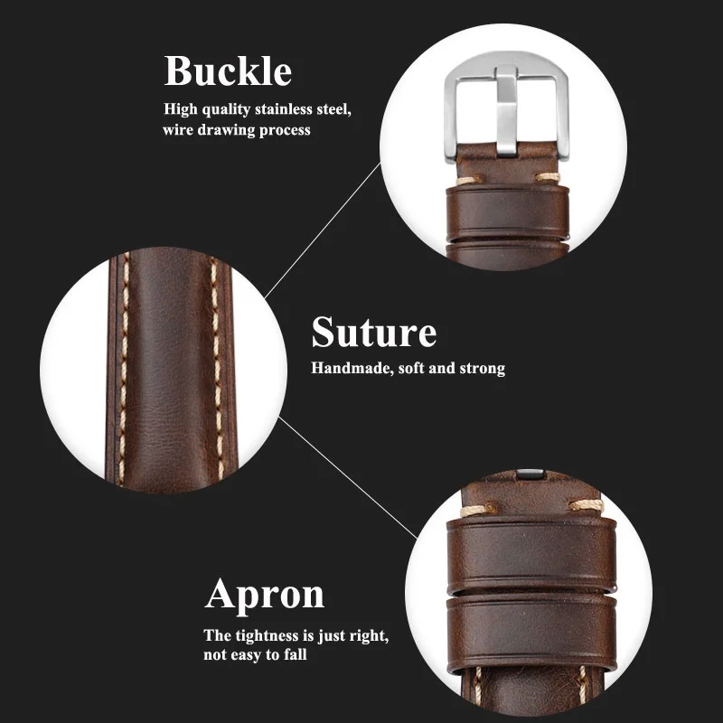 Premium Genuine Leather Watch Band - Calfskin Strap