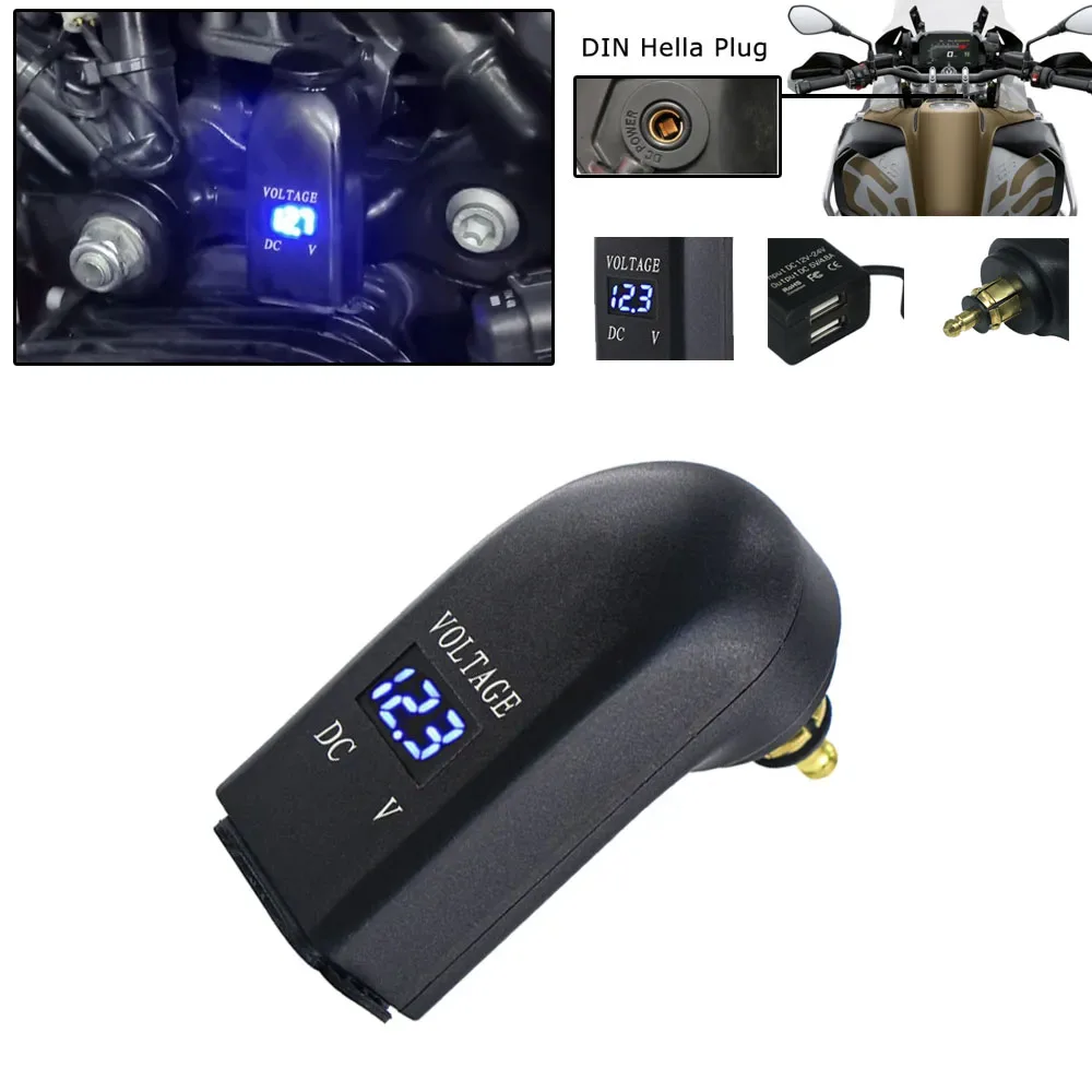 Motorcycle Charger Plug Socket Cigarette Lighter Adapter LED Display For BMW R1250GS R1200GS Adventure F850GS R NINET S1000XR/RR motorcycle quick charge 3 0 dual usb charger plug european socket cigarette lighter adapter for bmw r1250gs r1200gs f850gs 750gs