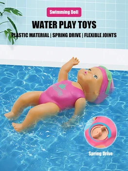 Bambola da bagno a vento da 6 pollici, giocattolo per il bagno per bambini, bambola a vento per piscina, spiaggia e bagno, gioco estivo per neonati