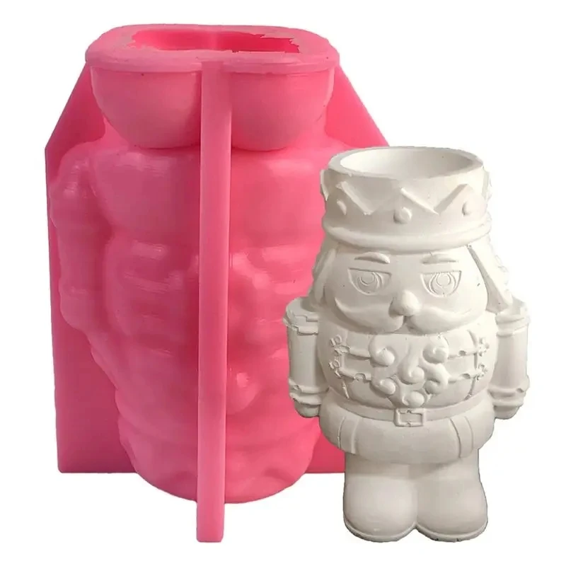 Nutcracker Mold 3D Nutcracker Silicone Candlestick Mold for Epoxy Resin
