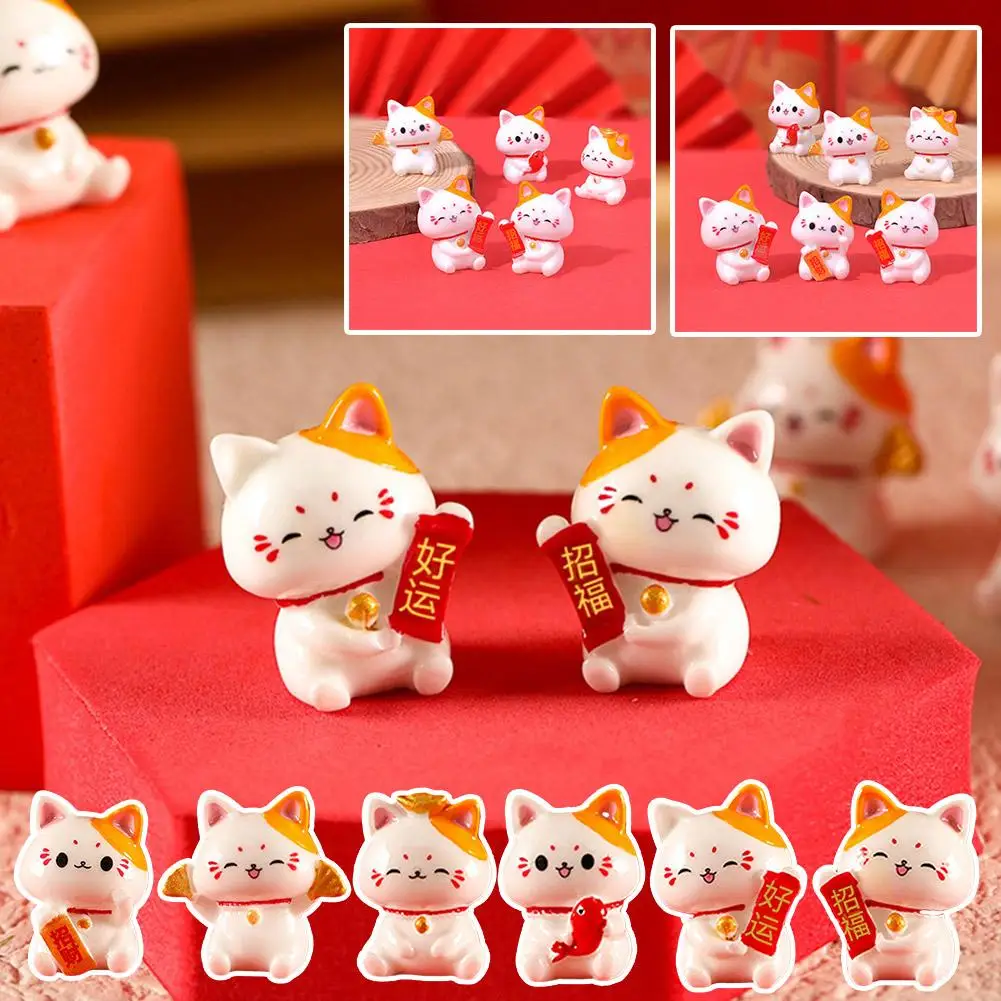 

1PC Car Desktop Small Ornament Cute Lucky Cat Doll Doll Creative Mascot Accessories Small Children's Decoration Gift V5A4