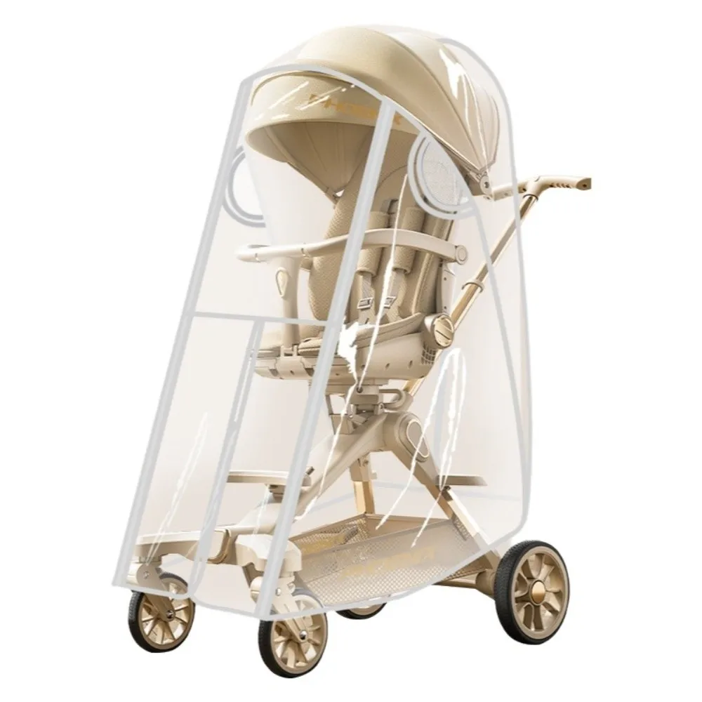 Transparent Baby Strollers Rainproof Cover Windproof Travel Baby Pram Rain Cover Waterproof Nobstructed View Pushchair Raincoat