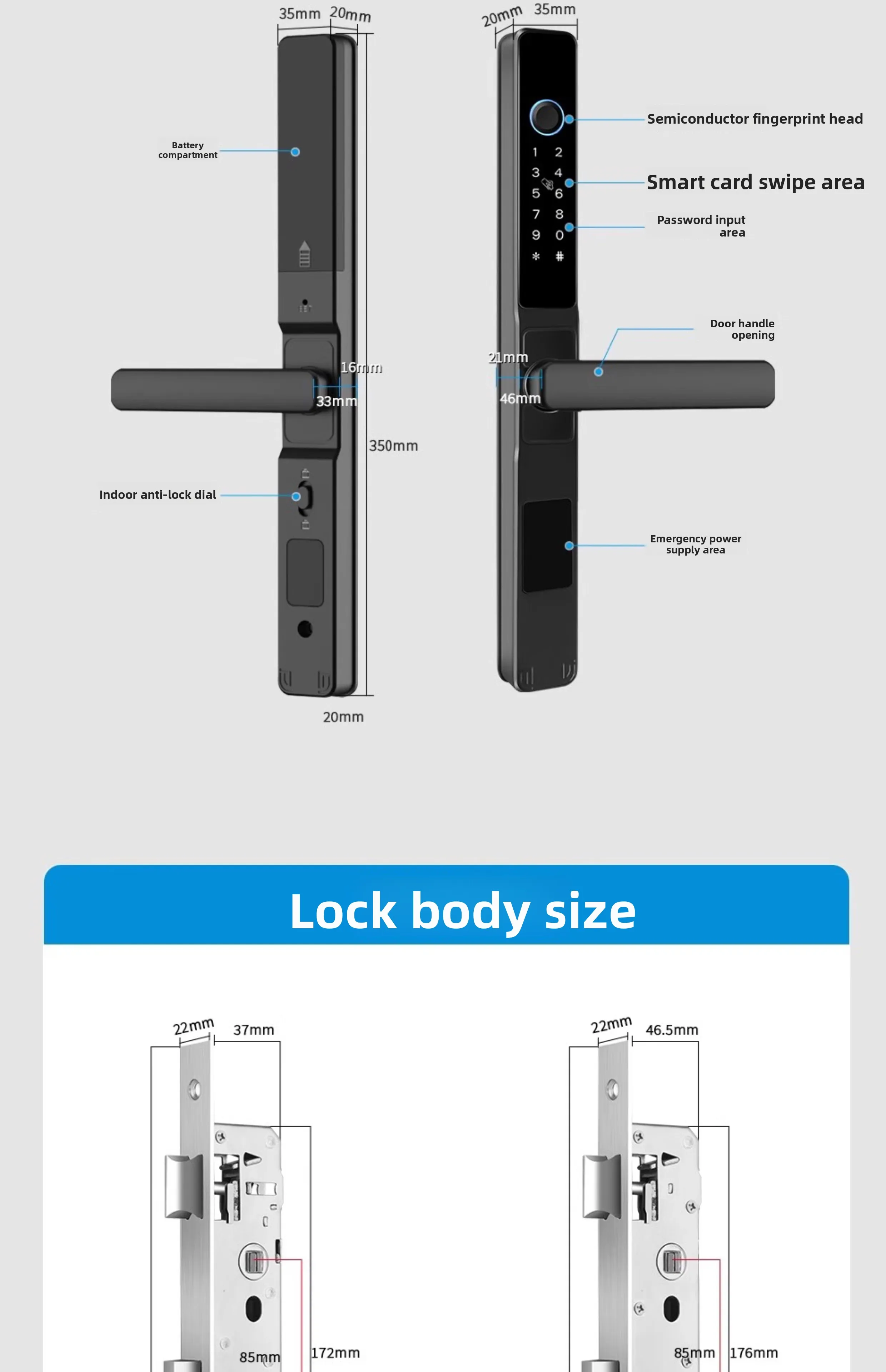 Broken Bridge Aluminum Outdoor Waterproof Intelligent Door Lock Fingerprint Lock