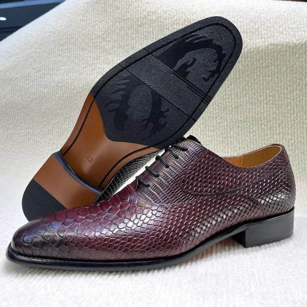 Handmade Genuine Leather Men's Office Business Shoes with Monk Shoelace Buckle for Wedding Suit Casual Formal Wear