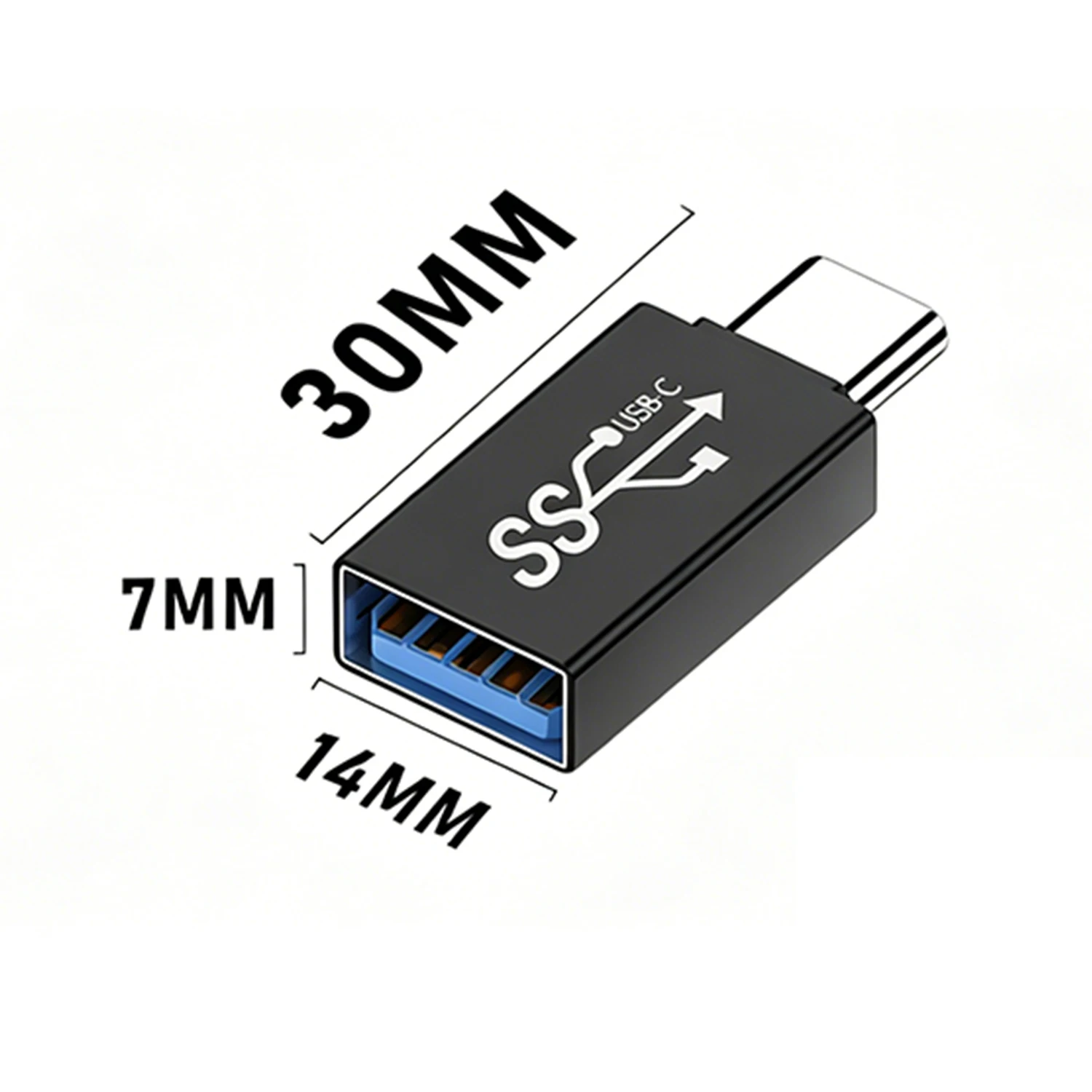 High-Speed USB-C to USB-A Adapter with 10Gbps Data Transfer & Charging Capability