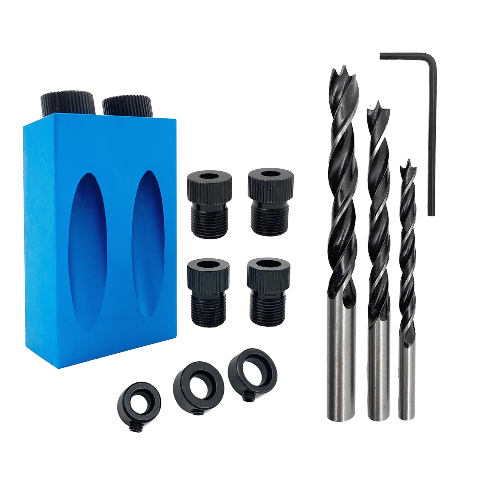 14Pcs Pocket Hole Jig Kit 15 Degree Wood Working Dowel Drill Joinery