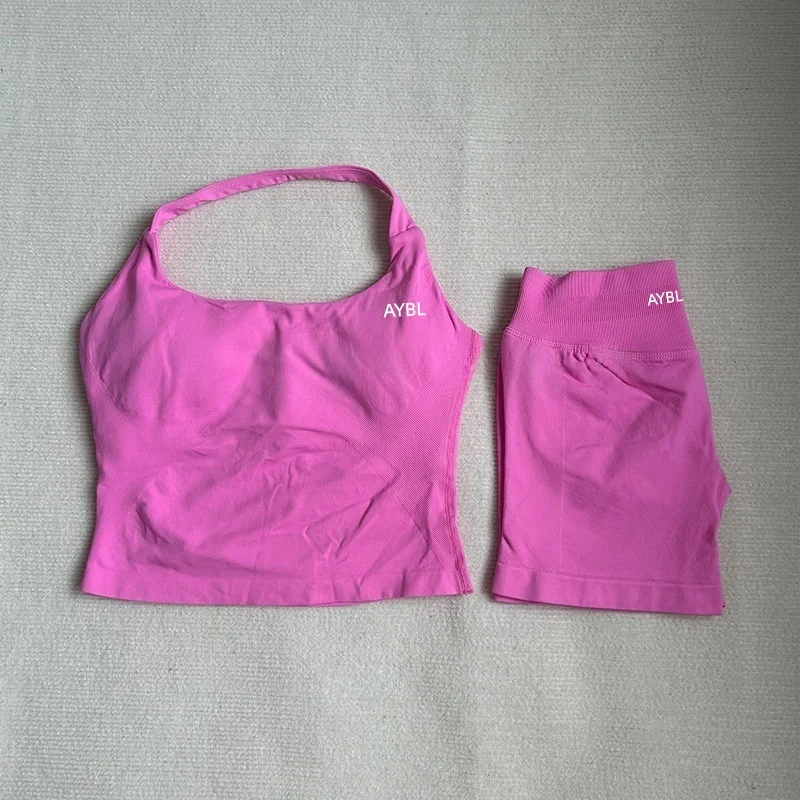 Women Sports Yoga Vest Running Gym Top Adapt Seamless Shorts High Elastic Yoga Set Gym Seamless Workout Sports Bra 6