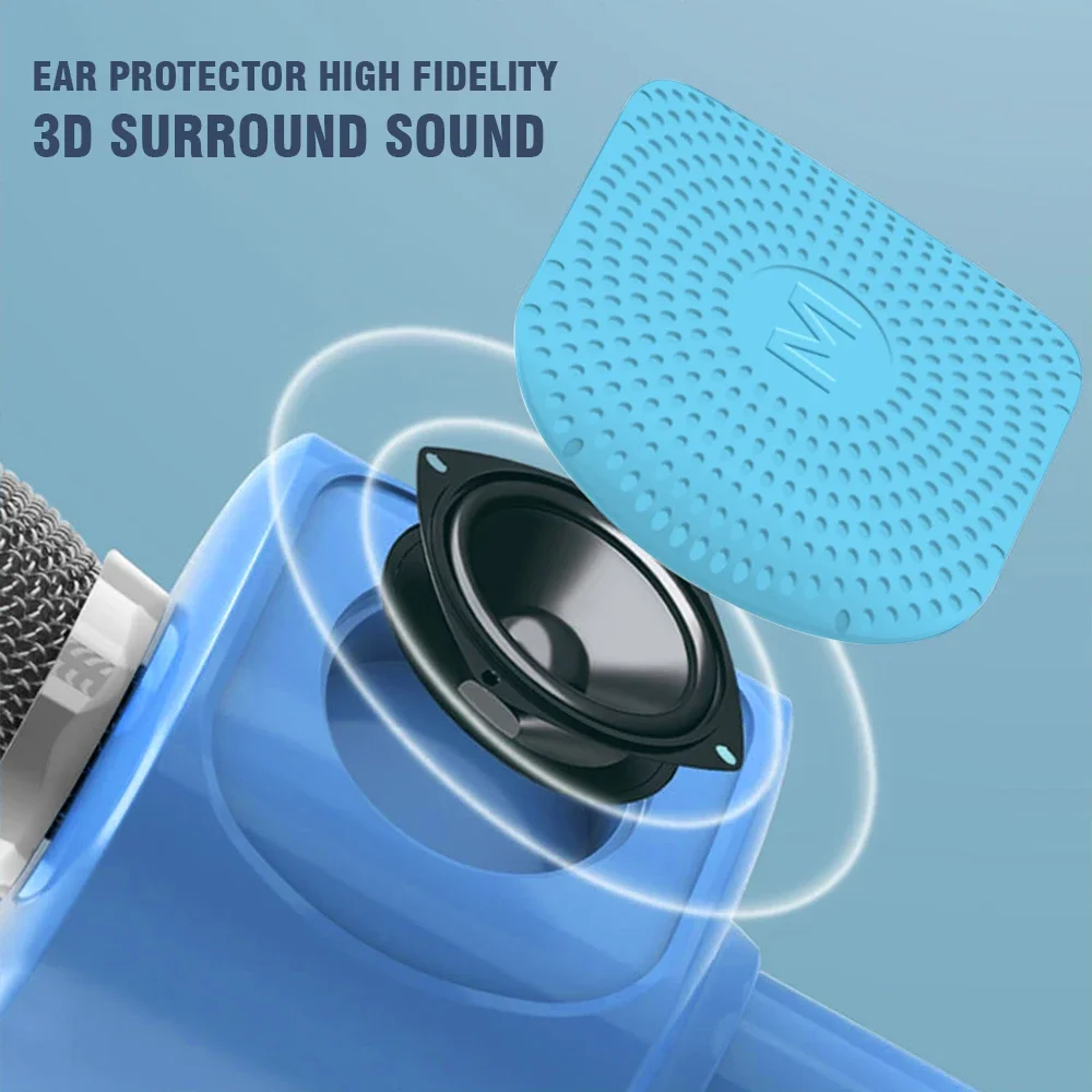 Children's Portable Handheld Microphone Speaker Integrated Karaoke Puzzle Education Bluetooth Speaker with Wireless Microphone 5