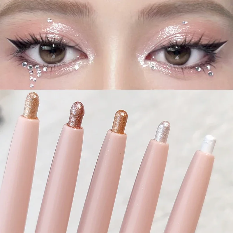 

5 Colors Waterproof Pearl Eyeshadow Stick Waterproof Lasting Glitter Shimmer Highlighter Pen Eyeliner Stick Eyes Makeup Cosmetic