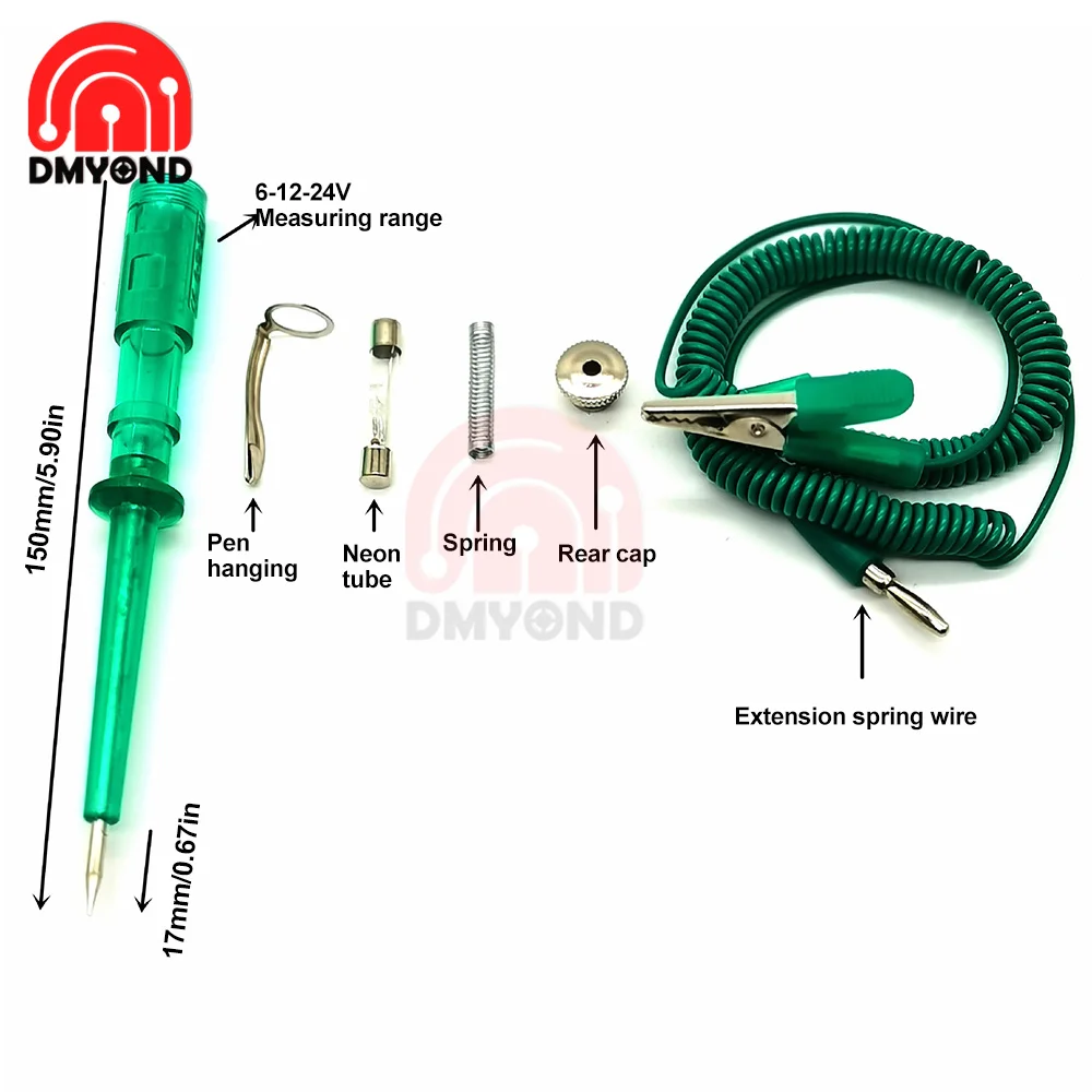 Car Circuit Tester DC 6V 12V 24V Automotive Truck Voltage Tester Circuit Probe Light System Test Probe Lamp Car Light Voltage 6