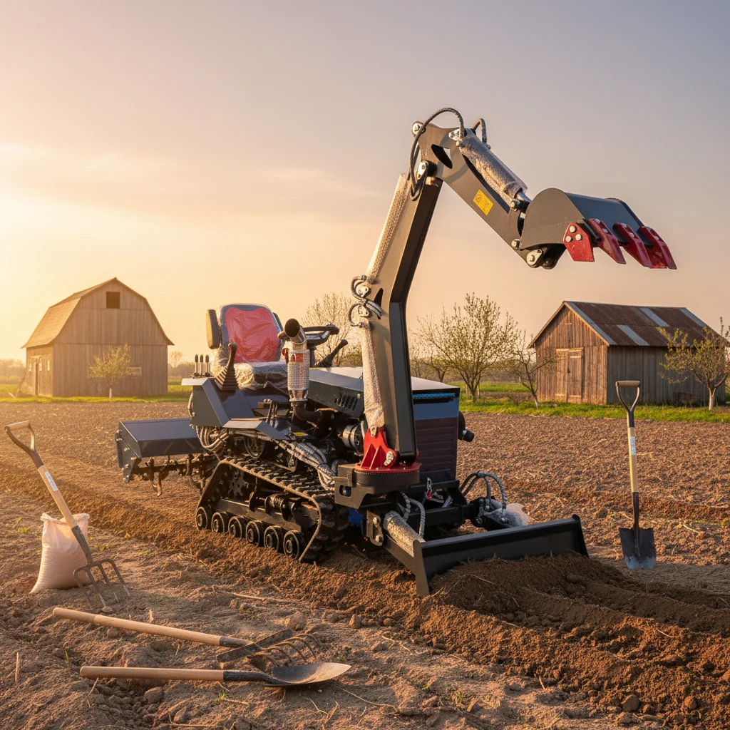 Anpassbarer tragbarer Mini-Raupentraktor, leichter Farmtraktor für Hausgarten und Landwirtschaft