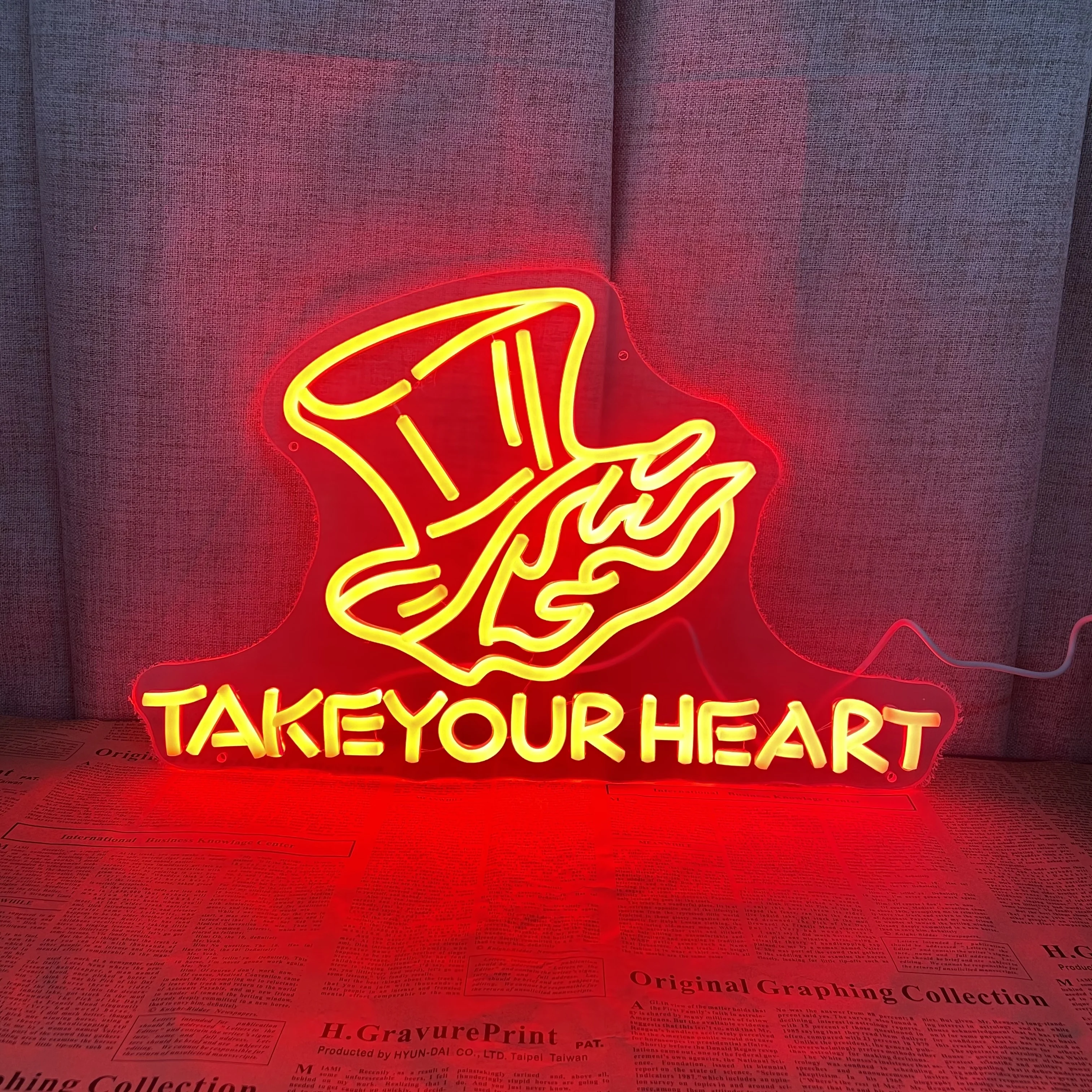 

Take Your Heart Neon Sign Custom LED Neon Sign Home Proposal Wedding Wall Decor