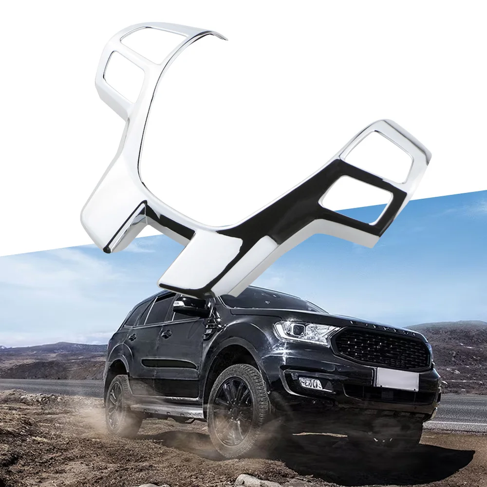Auto Lenkrad Panel Cover Pailletten Aufkleber für Ford Ranger Everest Unterfangen 2015 2016 2017 2018 2019 2020 2021 abs Styling – Detail 4