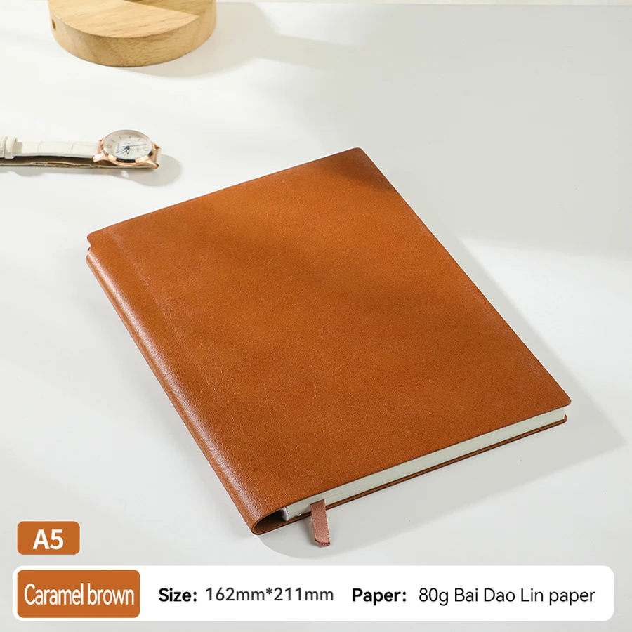Elegant Minimalist PU Leather Notebook with Elastic Closure - Lined Journal