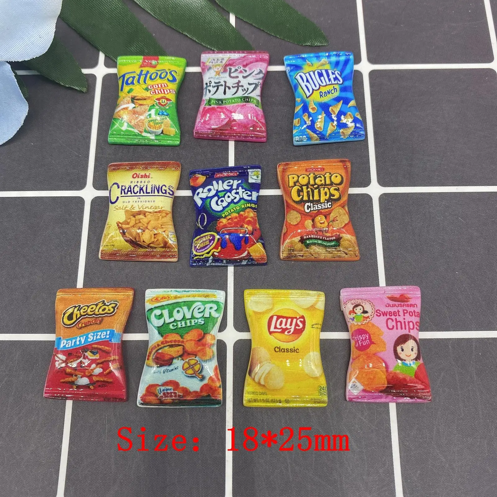 10PCS/Lot 1/6 Scale Dollhouse Miniature Resin Chips Model Mini Snack for Blyth BJD OB11 Doll House Decor Toys Accessories 4